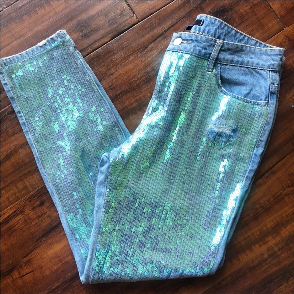 Forever 21 sequin jeans